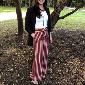 Striped wide leg pants